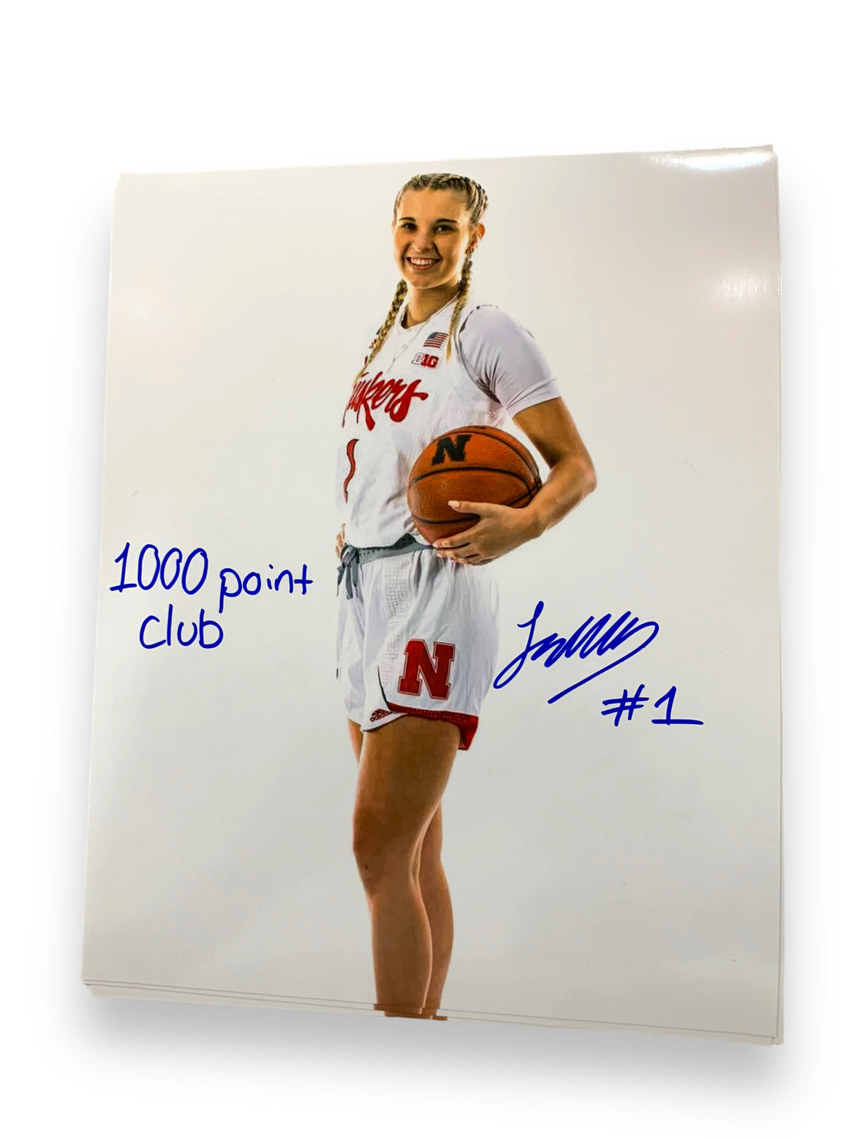 Jazz Shelly #1 Nebraska Cornhusker Signed 8x10 1000 Point Club