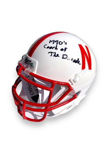 Tom Osborne PSA Certified Nebraska Football Schutt Mini Helmet 1990"s Decade Coach
