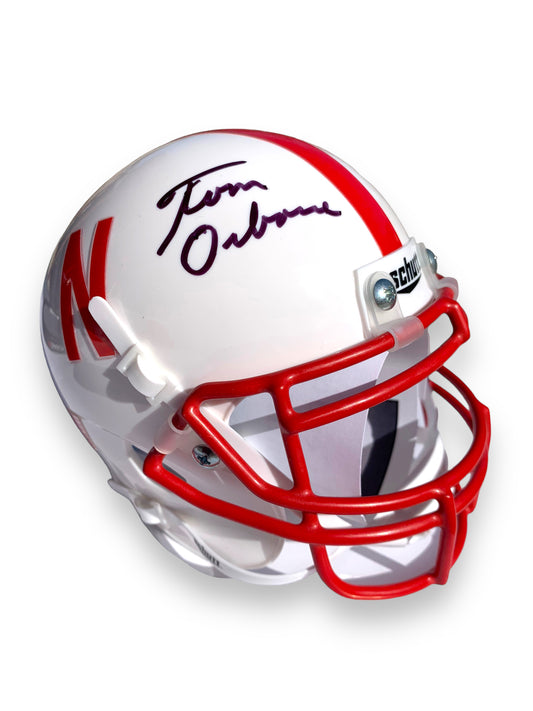 Tom Osborne PSA Certified Nebraska Football Schutt Mini Helmet 1990"s Decade Coach