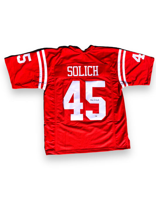 Frank Solich #45 NEBRASKA CORNHUSKERS Custom Throwback Football Jersey PSA Certified