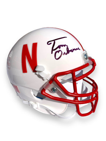 Tom Osborne PSA Certified Nebraska Football Schutt Mini Helmet 1995 Orange Bowl Champion