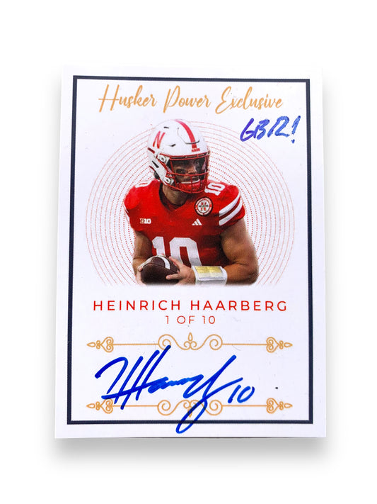 Heinrich Haarberg Husker Power Football Exclusive Trading Card