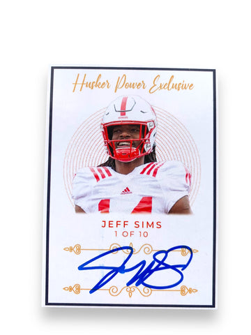 Jeff Sims Nebraska Husker Power Exclusive Football Trading Card