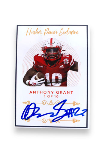 Anthony Grant #10 Nebraska Football Husker Power Exclusive Trading Card