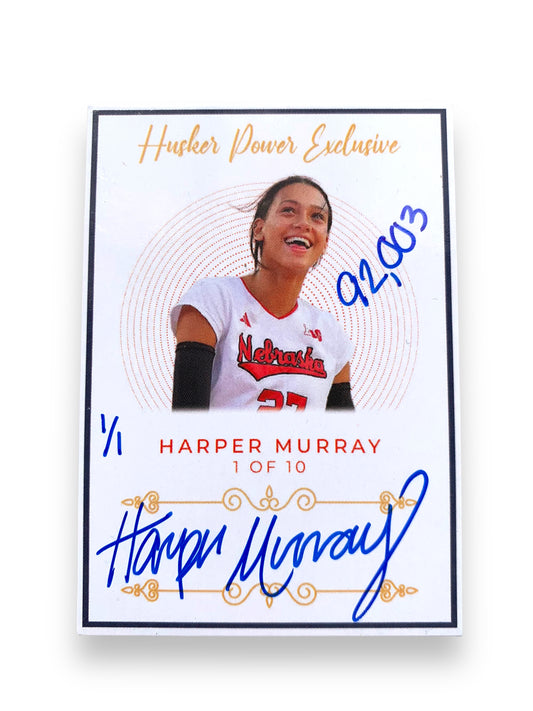 Harper Hurray 1/1 Nebraska Volleyball Trading Card