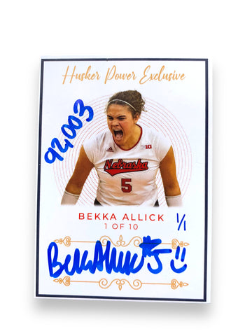 Bekka Allick #5 Nebraska Volleyball Husker Power Exclusive Trading Card 1 of 1
