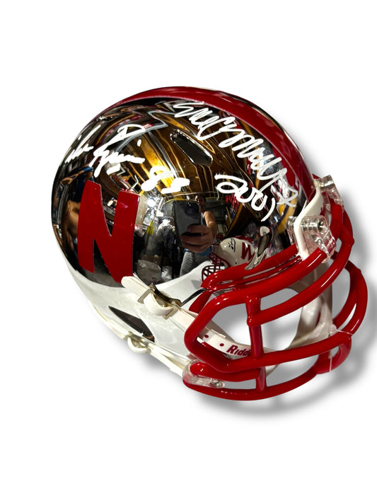 Nebraska Cornhusker Football Heisman Signed Husker Mini Helmet Eric Crouch Mike Rozier Johnny The jet Rodgers