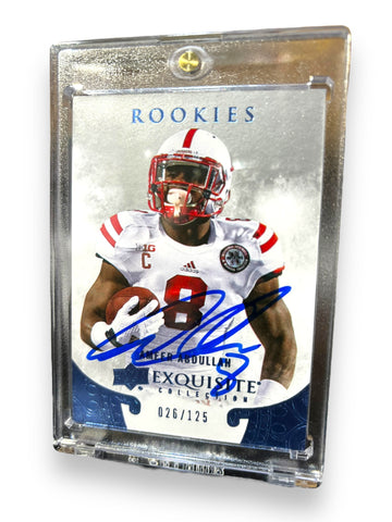 Ameer Abdullah #8 Nebraska Cornhusker Football Exquisite Autographed Rookie Card 1/2 Numbered to 125