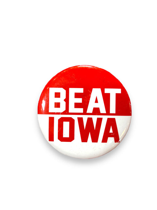 Nebraska Cornhusker BEAT IOWA Button