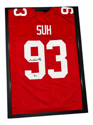 Ndamukong Suh #98 Nebraska Cornhuskers Football Jersey Signed Certified Framed