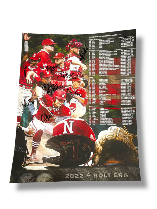 2022 Nebraska Baseball Signed Poster