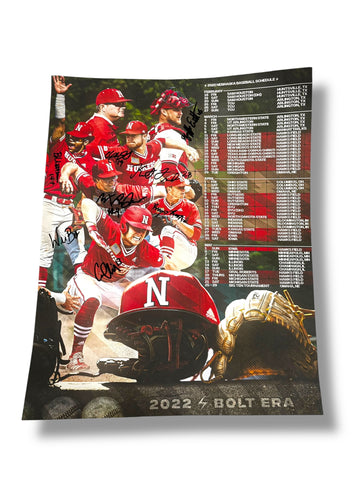 2022 Nebraska Baseball Signed Poster