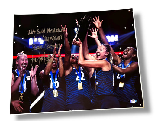 Jordan Larson Nebraska Cornhusker Volleyball Signed 16x20 Certified
