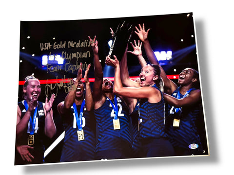 Jordan Larson Nebraska Cornhusker Volleyball Signed 16x20 Certified