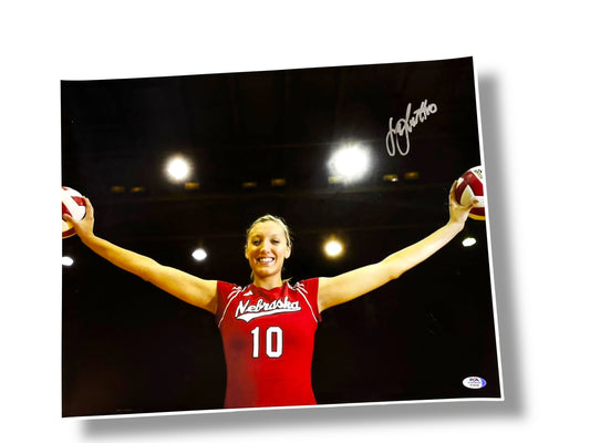 Jordan Larson #10 Nebraska Cornhusker Volleyball Signed 16x20 Certified
