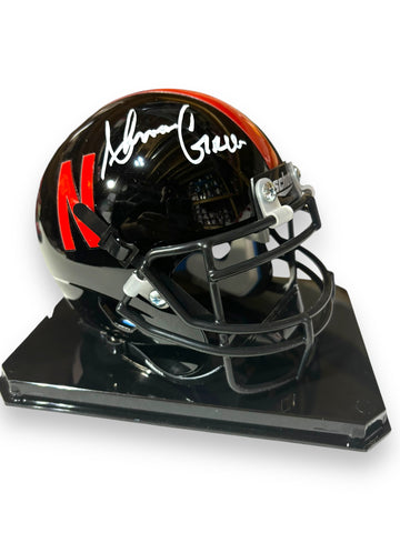 Ahman Green Special Edition Signed Husker Mini Helmet Certified