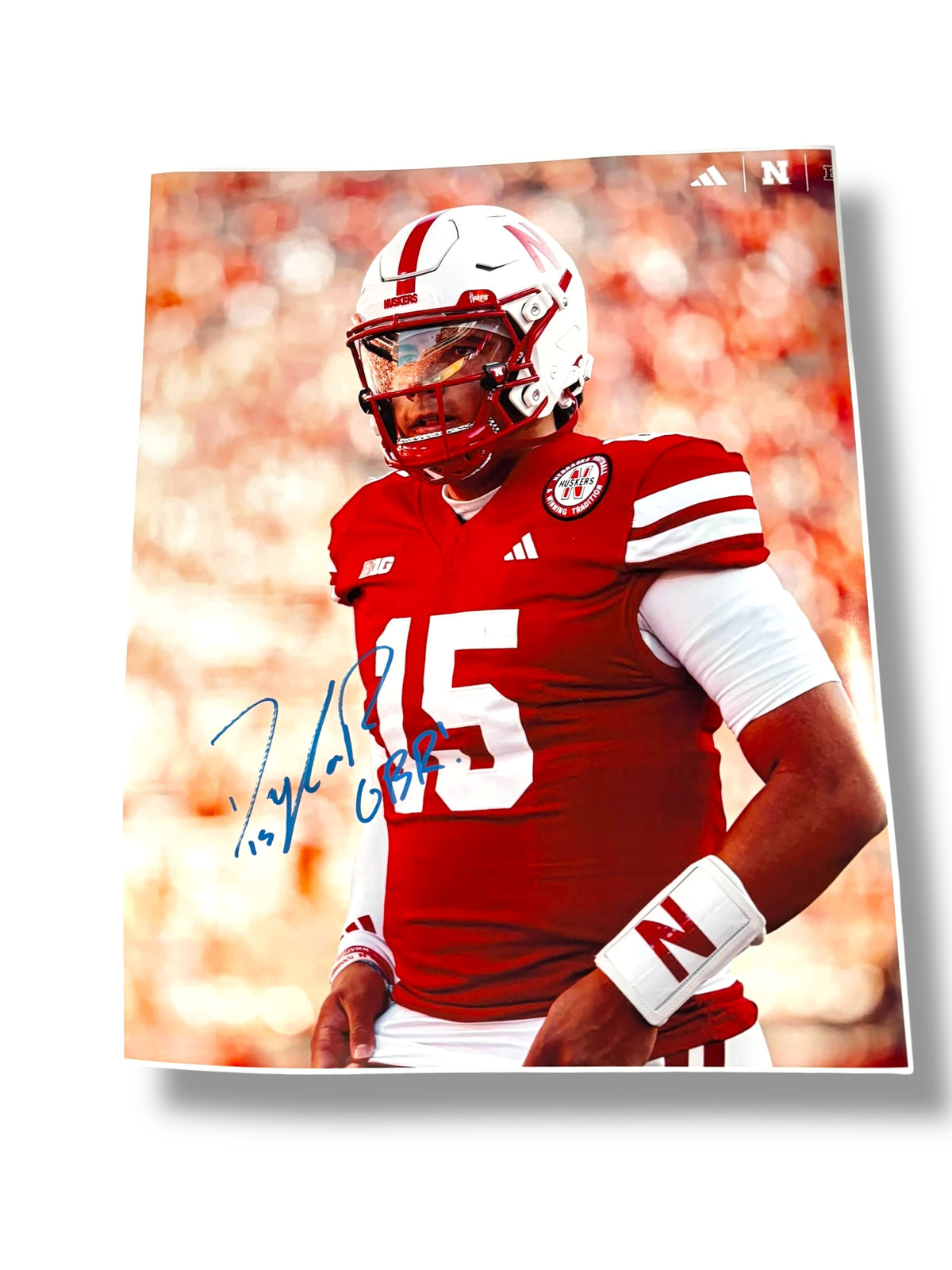 Dylan Raiola #15 Nebraska Cornhuskers Football Signed 16x20