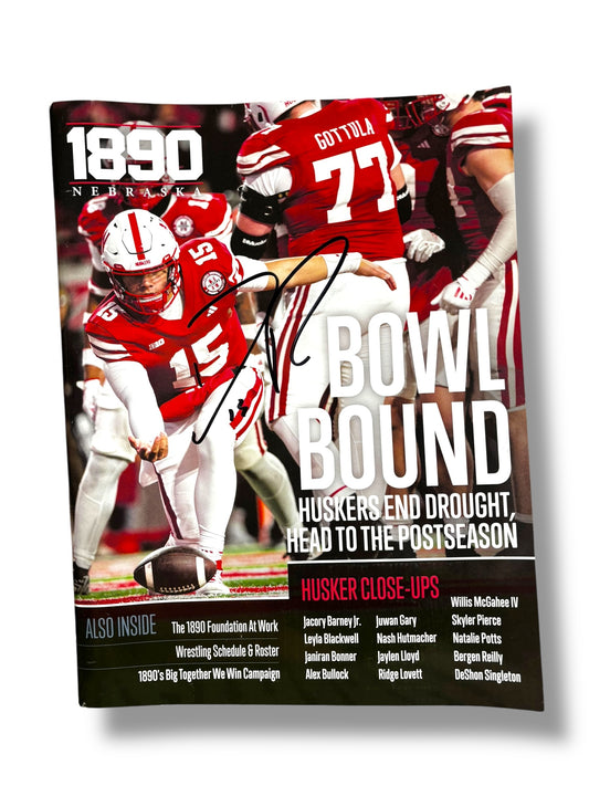 Dylan Raiola #15 Nebraska Cornhuskers Football Signed Magazine