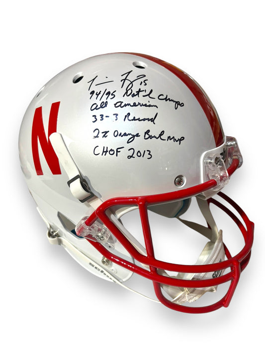 Tommie Frazier #15 Nebraska Cornhusker Certified Full Size Stat Helmet