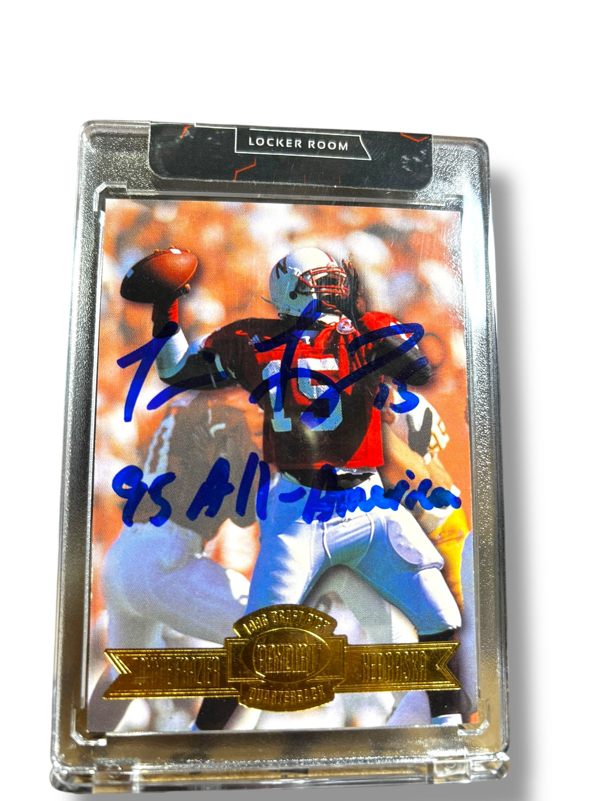 rare football card Tommie Frazier #15 Nebraska Cornhusker Football Card 95 All American Rare Gold Edition