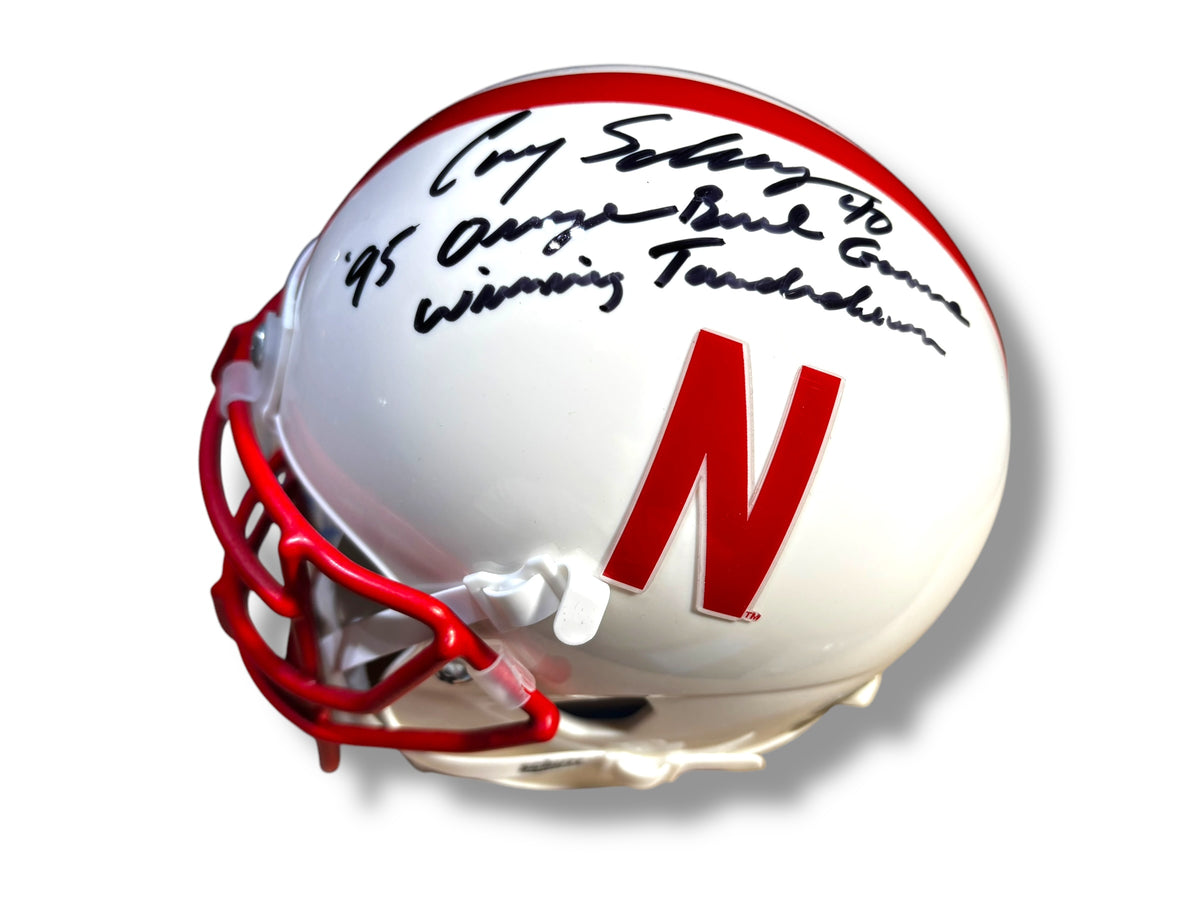 Cory Schlesinger #40  NEBRASKA CORNHUSKERS Signed Mini Helment PSA Certified