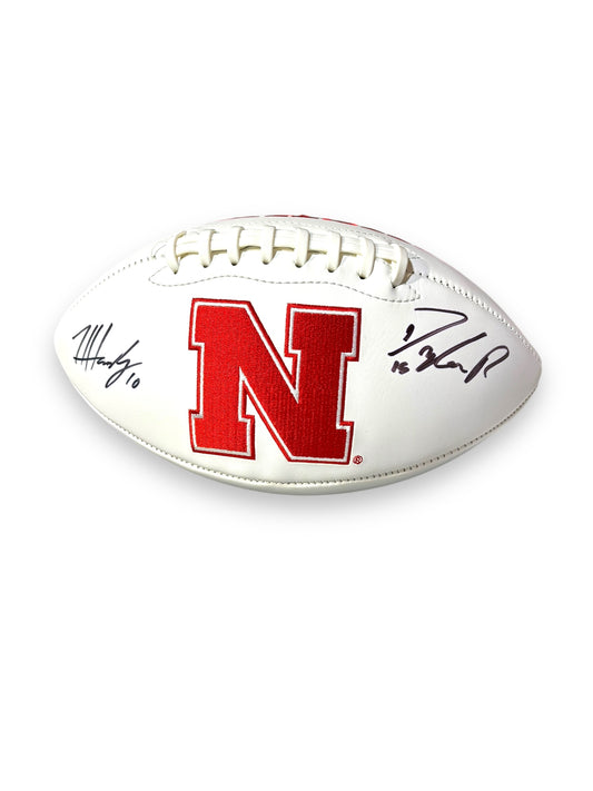 Dylan Raiola & Henrich Haarberg Combo Signed Nebraska Cornhusker Football