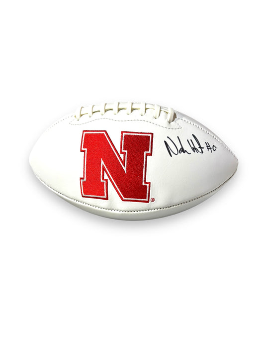 Nash Hutmacher #0 Signed Nebraska Cornhusker Full Size Football