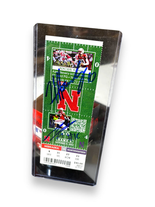 Henrich Haarberg & Malachi Coleman Nebraska Cornhusker Signed Big Plays Ticket Stub