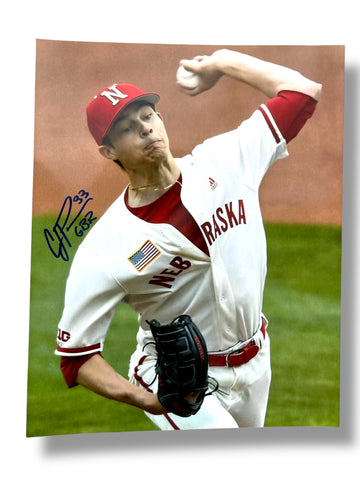 Cade Povich #33 Nebraska Cornhusker Baseball Signed 8x10