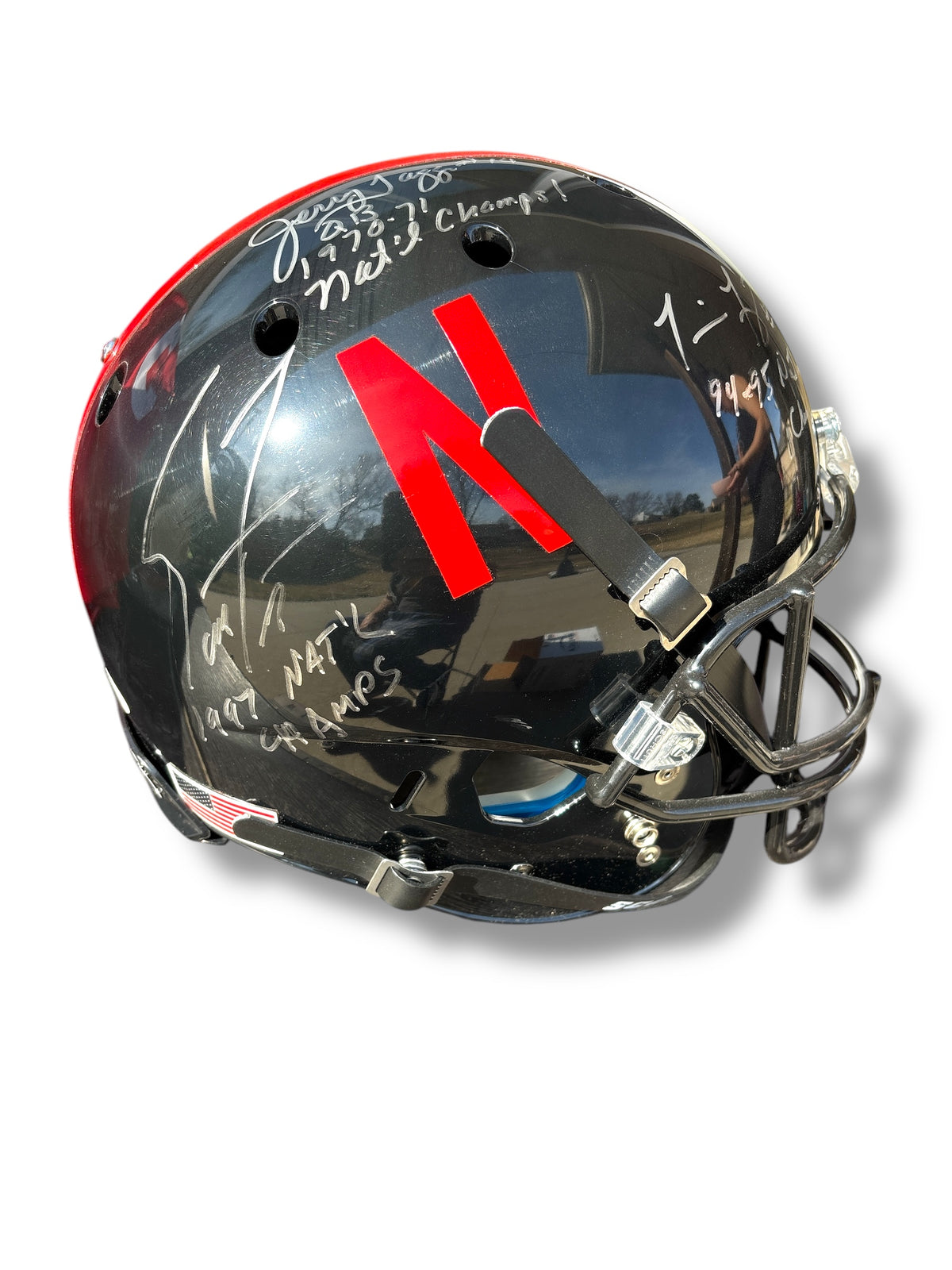 cornhusker motorcycle helmet Nebraska Cornhusker Quarterbacks National Championship Full Size Nebraska Football Helmet