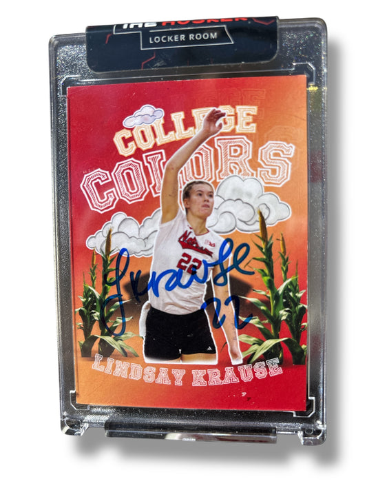 Lindsay Krause #22 Nebraska Cornhuskers College Colors Signed