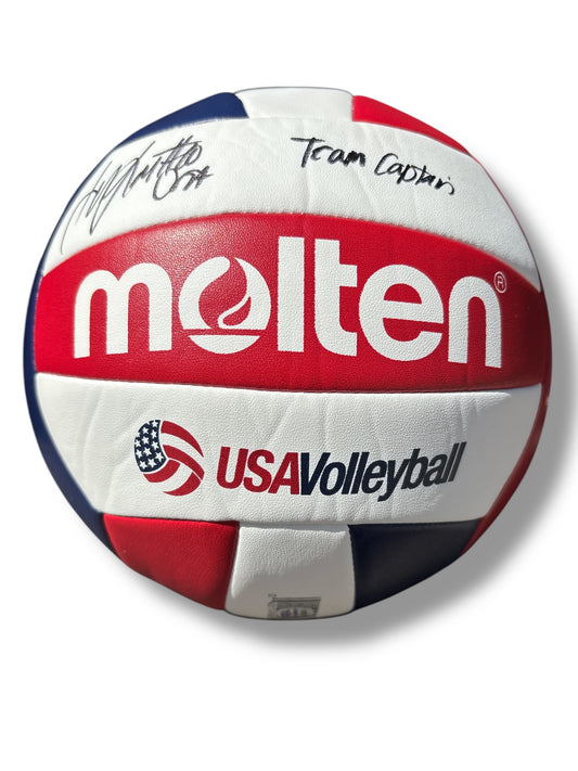 Jordan Larson Nebraska Cornhusker USA Signed Volleyball Certified Team Captain