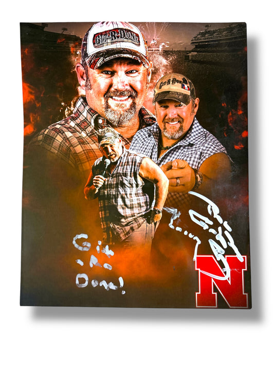 Larry The Cable Guy Signed Nebraska Football 8x10