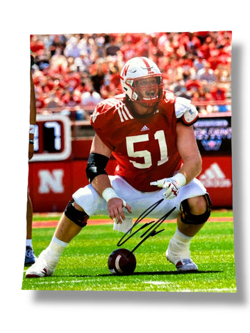 Cam Jurgens #51 Nebraska Cornhusker Football Signed 8x10