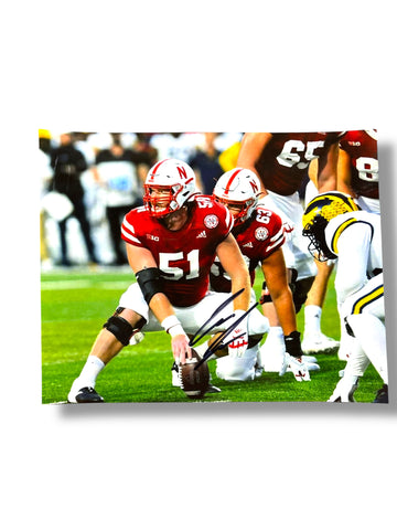 Cam Jurgens #51 Nebraska Cornhusker Football Signed 8x10