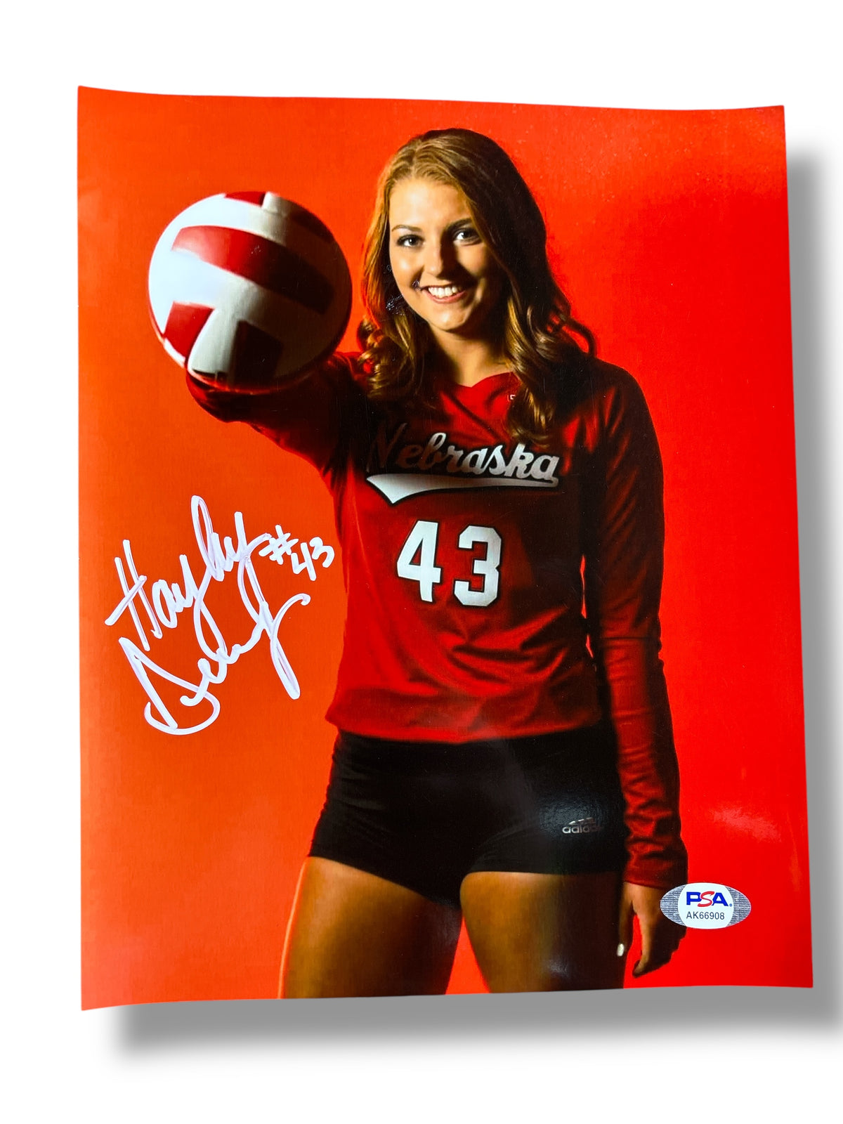 Hayley Densberger #43 Nebraska Volleyball Signed 8x10