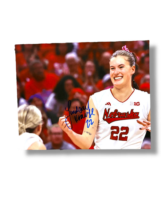 Lindsay Krause #22 Nebraska Cornhusker Volleyball Signed 8x10
