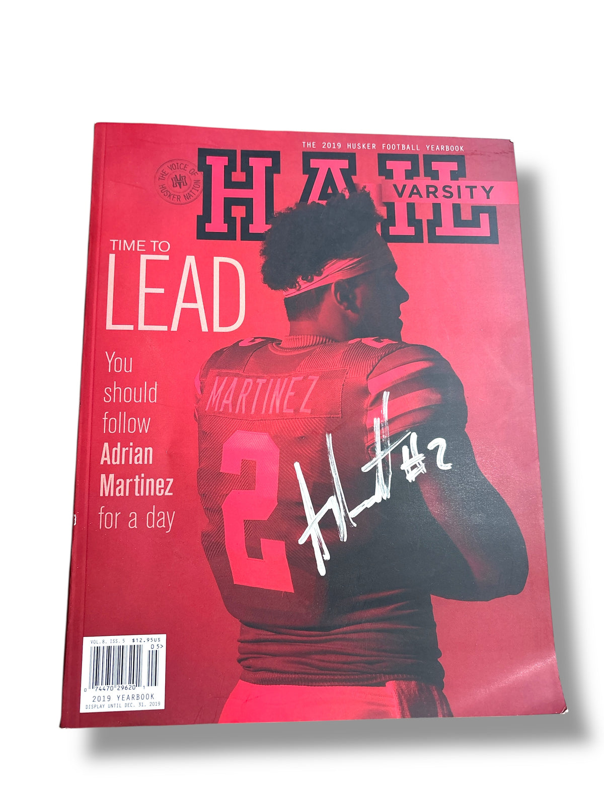 Adrian Martinez #2 Nebraska Football Signed Hail Varsity Magazine