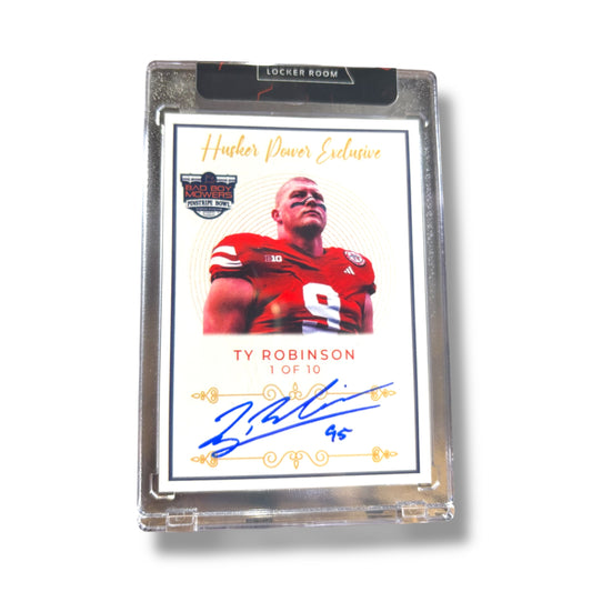 Ty Robinson #9 Signed Nebraska Cornhuskers Football Card