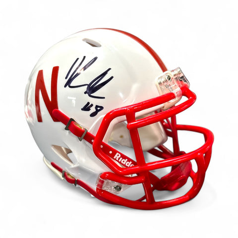 Deshon Singleton #8 Nebraska Cornhusker Football Signed Mini Helmet