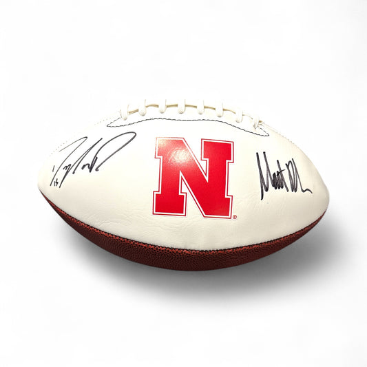 Dylan Raiola #15 & Matt Rhule Signed Nebraska Cornhusker Signed Football