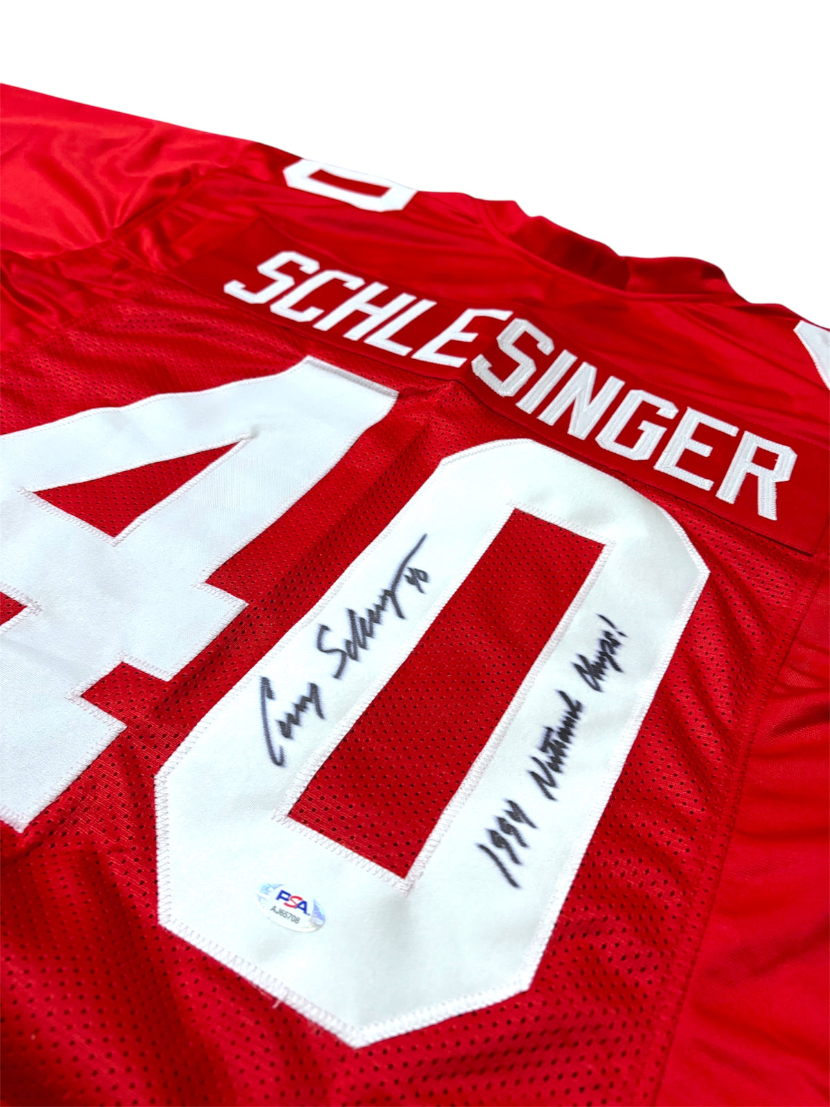 Cory Schlesinger #40  NEBRASKA CORNHUSKERS Signed Custom Jersey PSA Certified