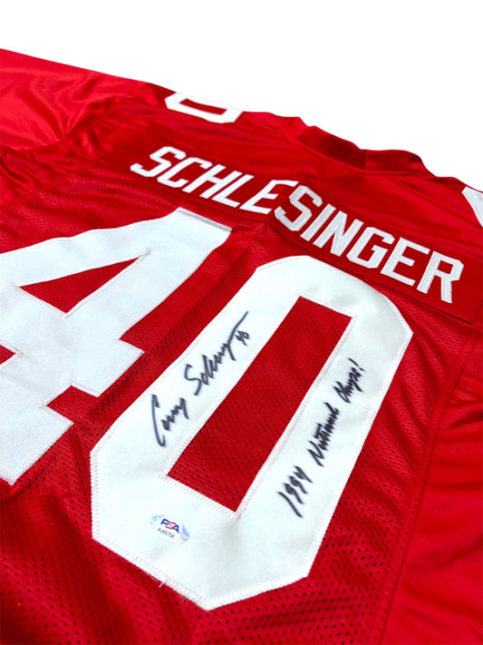 Cory Schlesinger #40  NEBRASKA CORNHUSKERS Signed Custom Jersey PSA Certified