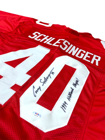 Cory Schlesinger #40  NEBRASKA CORNHUSKERS Signed Custom Jersey PSA Certified