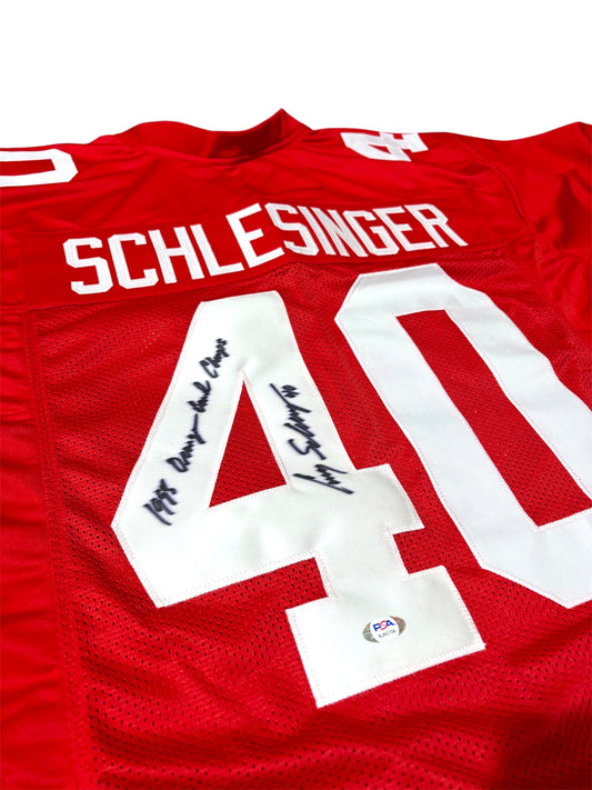Cory Schlesinger #40  NEBRASKA CORNHUSKERS Signed Custom Jersey PSA Certified