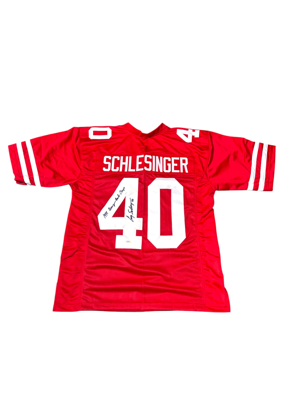 Cory Schlesinger #40  NEBRASKA CORNHUSKERS Signed Custom Jersey PSA Certified