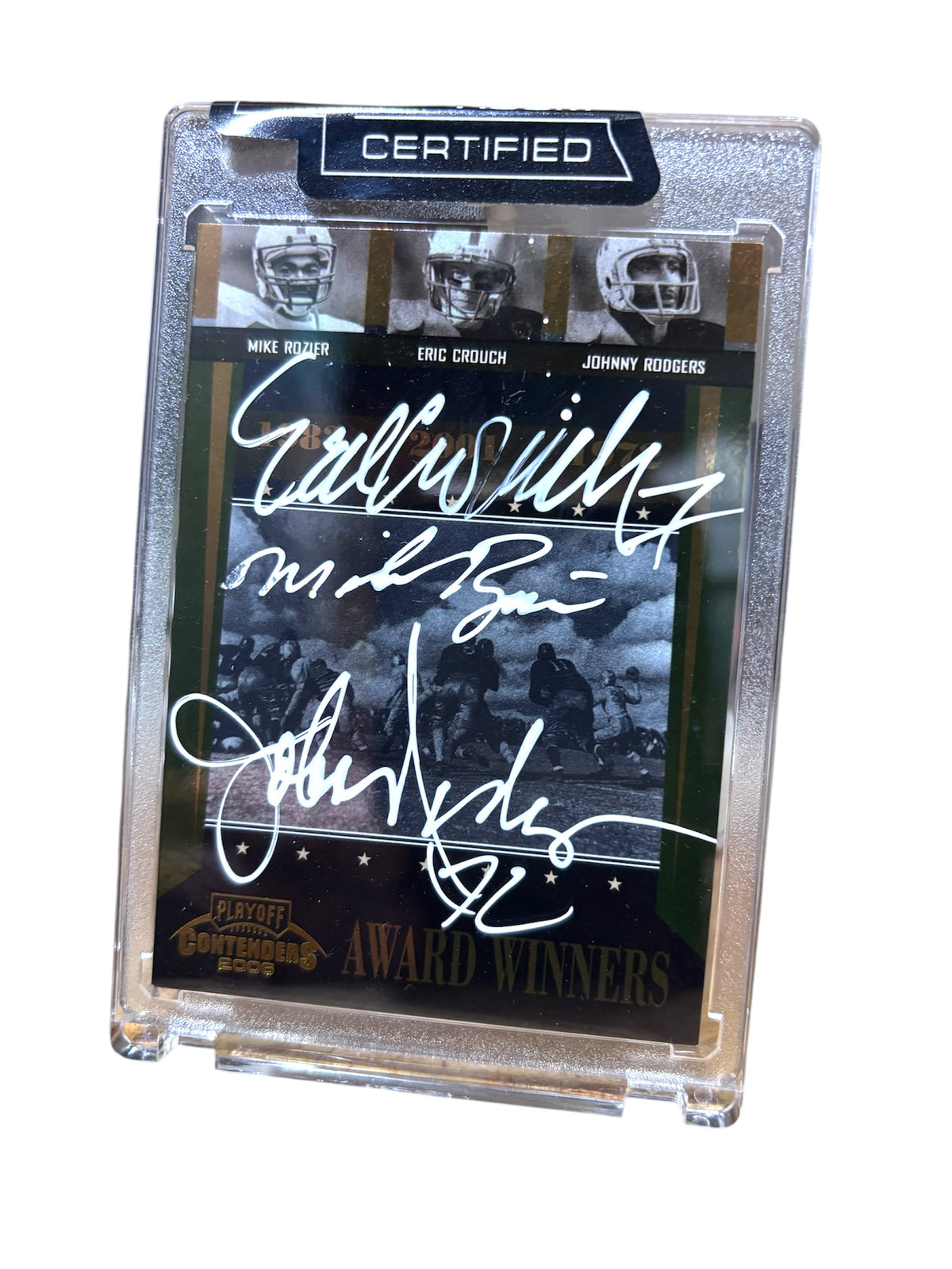 Nebraska Cornhusker Football Heisman Award Winners Gold Edition 1/1 Johnny Rodgers, Mike Rozier,  & Eric Crouch