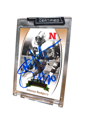 Johnny Rodgers #20 Nebraska Cornhuskers Football Press Pass Legends Certified