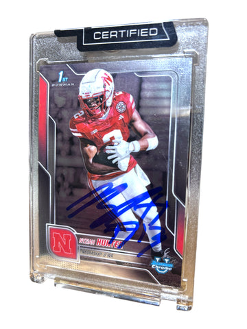 Nyziah Hunter #13 Nebraska Cornhusker Football Card Signed Bowman Chrome Certified