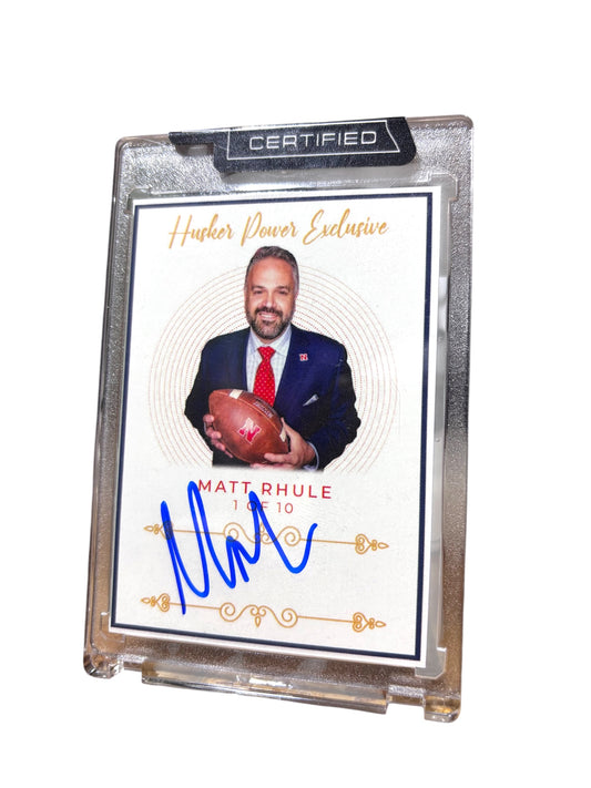 Matt Rhule Nebraska Cornhusker Football Signed Husker Card Certified